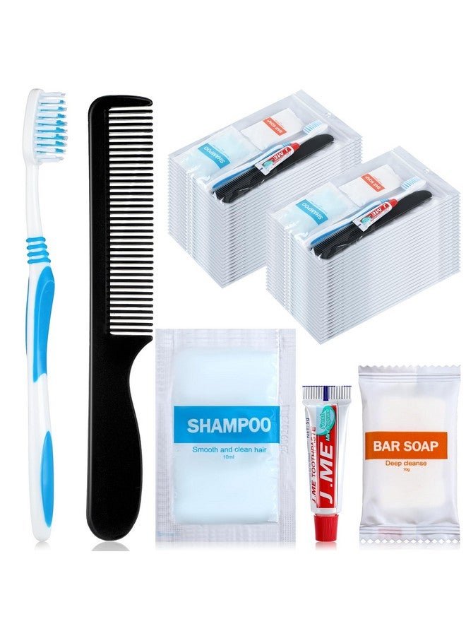 Newtay 48 Sets Personal Hygiene Kit Basic Toiletry Kits Homeless Supplies Bulk For Women Men Travel Charity Business Include 48 Shampoo 48 Toothbrush 48 Toothpaste 48 Comb And 48 Bath Soap
