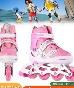 DUNISO Kids Roller Skates,Kids Inline Skates,With Led Illuminated Wheels, Adjustable Size, Anti Collision And Wear Resistant, Suitable For Boys And Girls,Suitable For Sizes 38 To 41,L