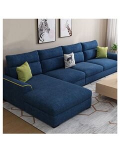 Maharat Al Bahar MAB FURNISHINGS GLFF Overstuffed Multifunction Wooden Frame Sofa Set for Luxurious Living - Blue