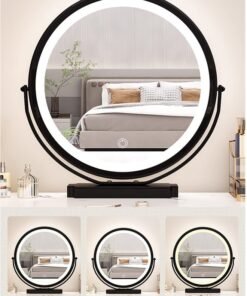 NKX Makeup Vanity Table Dressing Table Flip Mirror With Drawers And Chair 100 CM - Image 3