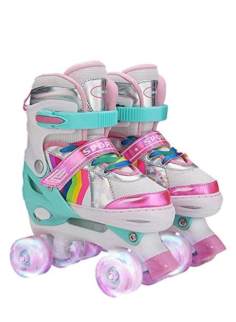 LIMOS Roller Skates for Girls and Kids, Adjustable Roller Skates, with All Wheels Light up, Fun Illuminating for Girls and Kids, Rollerskates for Kids Beginners