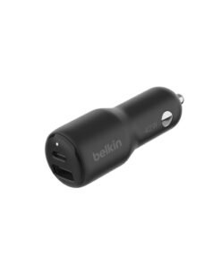 belkin BoostCharge Dual Car Charger 42W w/Fast Charge USB-C 30W PPS & 12W USB-A Ports for Apple iPhone 16/16 Pro/16 Plus/16 Pro Max, iPhone 15, 14, 13, 12 Series, Samsung Galaxy S24, & More - Black Black