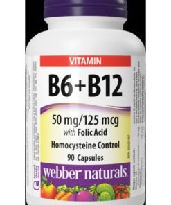Webber naturals Vitamin B6, B12 With Folic Acid Supports Heart, Brain And Energy 90 Capsules
