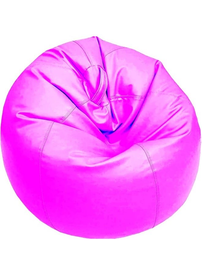 Harmony Home Puffy Leather Bean Bag | Versatile Comfy Lounge & Bedroom Seating | Water-Repellent | Dimensions 110x80cm | Pink