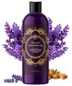 Maple Holistics Aromatherapy Sensual Massage Oil for Couples - Relaxing Full Body Massage Oil for Date Night with Sweet Almond Oil - Vegan Lavender Massage Oil for Massage Therapy Smooth Gliding Formula (8 Fl Oz)