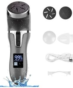 general Rechargeable Electric Foot Callus Remover, 3 Grinding Heads Portable Waterproof Foot File, Professional Pedicure Tools Feet Care for Dead, Hard Dry Skin-Black 1200mAh