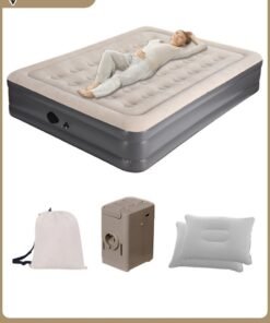 ROCKCAMEL Double Self-Inflating Mattress, Portable Inflatable Bed With Built-In Air Pump, Can Be Inflated And Deflated Quickly, Ideal For Home, Guests, Camping, Travel, and Outdoor Use 198*152*40cm