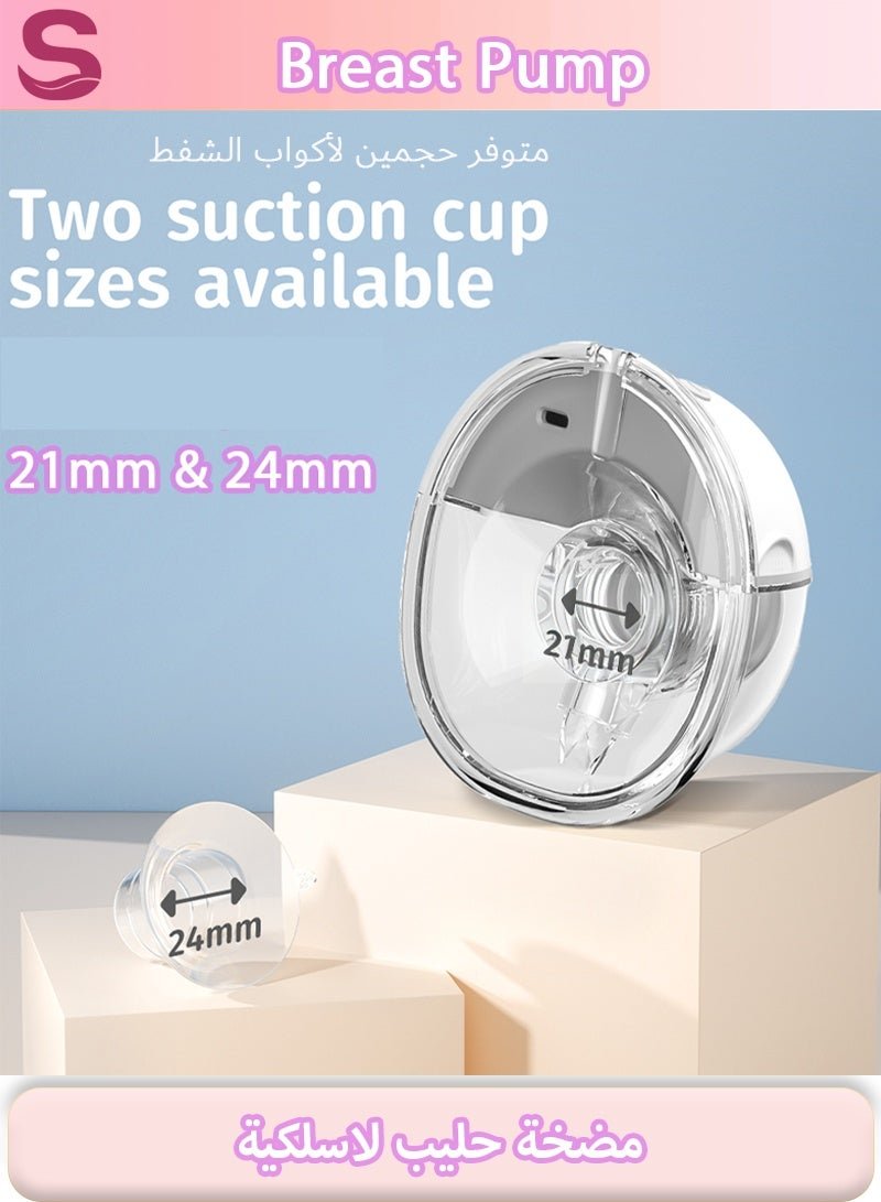 Serinovia Wearable, Electric Single Breast Pump, Hands Free, Portable,Painless,Strong Suction, Low Noise, 3 Modes 9 Levels, 21/24mm Insert Accessories, Discreet Portable - 1 Piece - Image 4