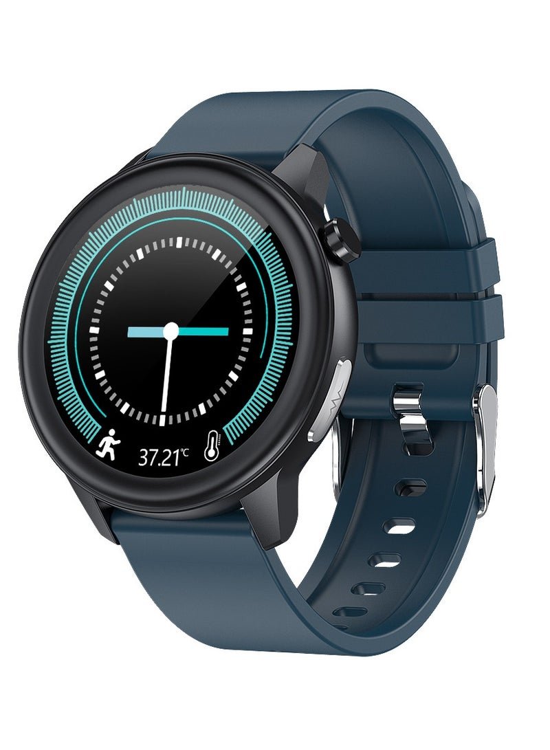 AROAQ E80 Smart Watch, Ai Artificial Intelligence Fitness Tracker Watch, Touch Screen Durable Health Monitoring Watch With ECG+PPG Body Temperature, Blood Pressure Oxygen Heart Rate Monitoring, (Blue glue)