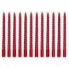 Home Care Spiral Metallic Taper Candles, Wax – Red, Set of 12
