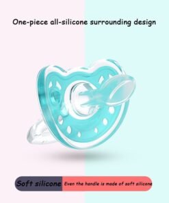 Quantum 2 PCS Baby Pacifier, Soft Durable Orthodontic Soothers with a dust cover and an anti-drop chain, Natural Nipple Shape Easy Clean - Image 4