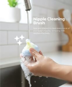 Alternative view of Zenito Baby Bottle & Nipple Cleaning Brushes - 4 PACK Baby Bottle Cleaning sponge Brush with long handle, Includes Nipple Cleaner , Bottle Clip, Water Bottle & Straw Cleaner, Multicolor