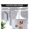 2 Pcs Desk Privacy Panel of Acoustic Freestanding, Desk Divider Desk Partition Noise Reducing Mounted Sound Proof Dividers, Lightweight with Support Feet for Classroom Room Table (Silver Gray)