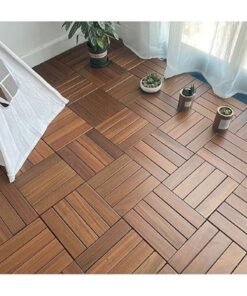 LINGWEI Wooden Floor Tiles 30x3x30cm Wood Decking Tiles Floor Tiles Office Floor Tiles Home Floor Tiles Diy Tiles Garden Tiles Pack of 10