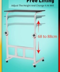 Alternative view of DBLEW Upgraded Metal Base Adjustable Multipurpose Movable Desktop Computer Mobile Laptop Desk Home And Office Desks For Work and Study Moveable Portable Coffee Overbed Tray Bedside Sofa Table