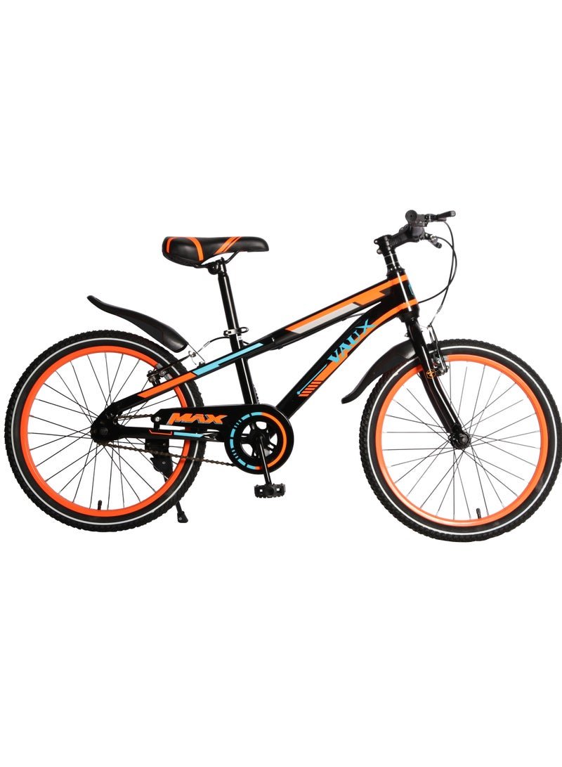Vaux Max Kids Road Bike || 24 Inch Wheel Size || For Boys Girls|| Adjustable Seat || 24 Inch Side Stand - Orange