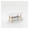 DANUBE HOME Freya Coffee Table Multifunctional Living Room Desk Space Saving Center Table Modern Design Furniture For Home Living Room L 100 x W 50 x H 42 cm White