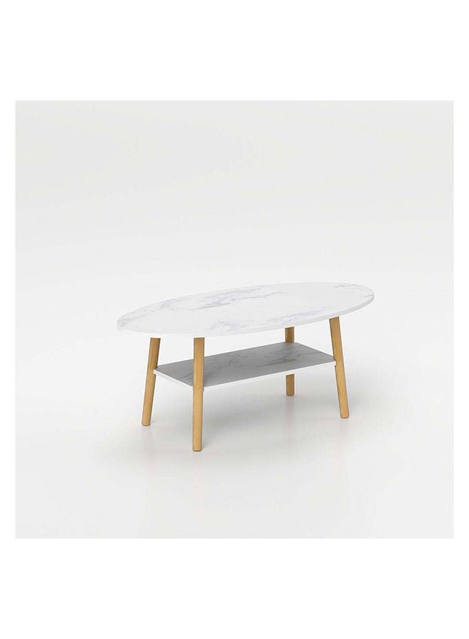 DANUBE HOME Freya Coffee Table Multifunctional Living Room Desk Space Saving Center Table Modern Design Furniture For Home Living Room L 100 x W 50 x H 42 cm White
