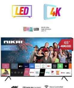 NIKAI 65 Inch UHD LED WebOS Smart Tv Platinum Series, Magic Remote, Cinema Screen Design 4K Ultra HDR, Dolby Audio, Smart Voice Control, Apps YouTube, Netflix, Shahid, 60Hz, 2 Year Warranty, NIK65MEU4STN Grey