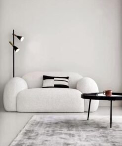 AAF FURNITURE Light Luxury Lazy Puff Sofa with Lamb Fleece Fabric for Family Office Apartments