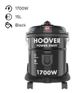 HOOVER Power Swift Compact Drum Vacuum Cleaner With Blower Function For Home & Office Use - 15 L 1700 W HT85-T0-ME Black