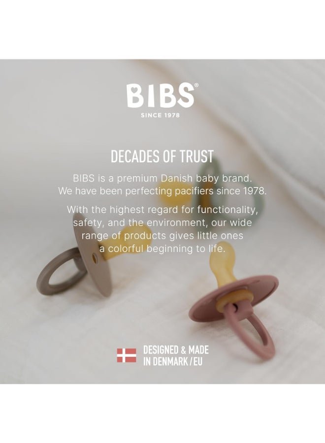 BIBS Pack of 2 Colour Symmetrical Soother, Bpa Free Dummy Pacifier, Symmetrical . Natural Rubber Latex, Made In Denmark. 0 - 6 Months Iron/Baby Blue - Image 4