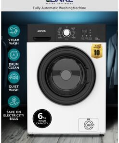EGNRL 6KG Front Load Washing Machine,, 2025 New Model, 16 Programs, 1200 RPM, With Inverter BLDC Motor, 10 Year Warranty, 5 STar Energy (1 Year Brand Warranty) 6 kg 1900 W EGWMFL750 White