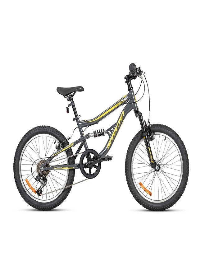Spartan Mach 2.0 Kids Mountain Bike – 20 Inch Wheel, 7-Speed Shimano Gear, Grey