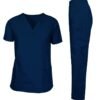 Rannah's Uniform Scrubs Medical Uniform Unisex Top and Pants Navy Blue Nurse Suit Set