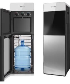 INFOSUN Bottom Loading Water Dispenser, 3 Temperature Settings - Hot, Room & Compression Refrigeration, Cooling Capacity 5-10°C L3/H, for Holds 3 or 5 Gallon Bottles-（Silver）