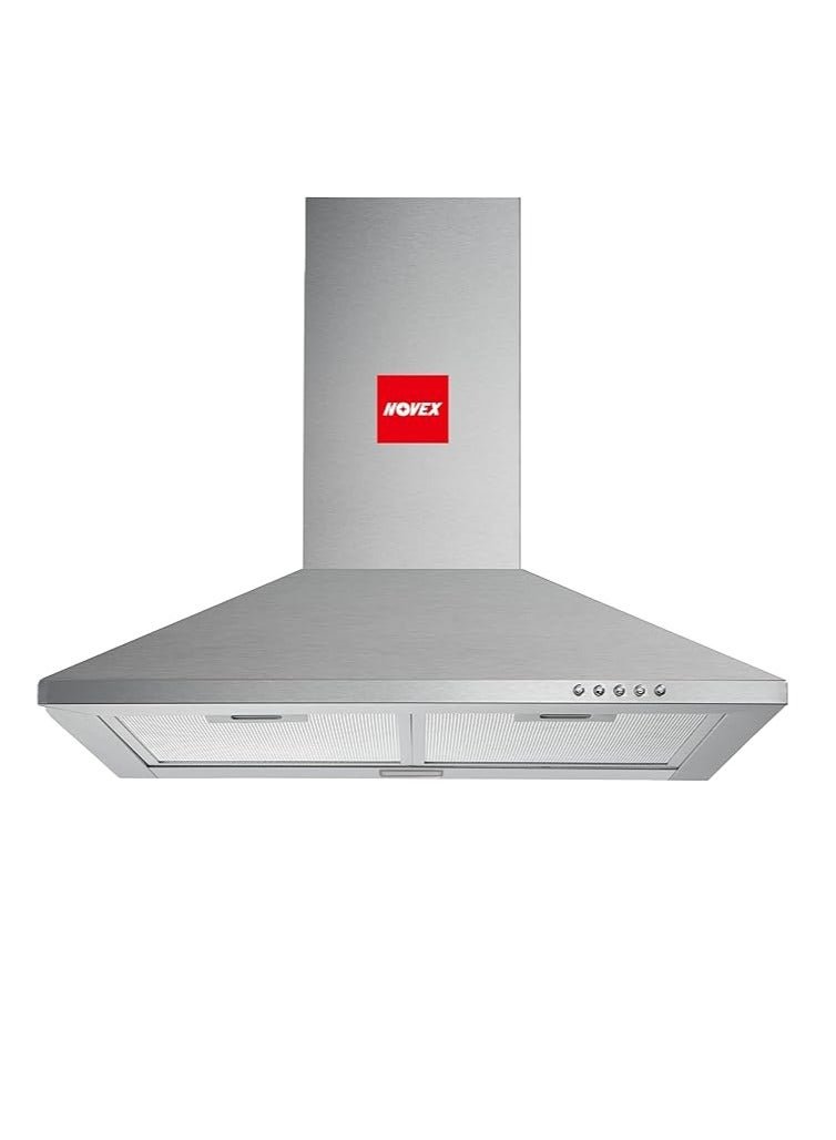 NOVEX Chimney Cooker Hood 60CM Mechanical Control 3 Speed Silver