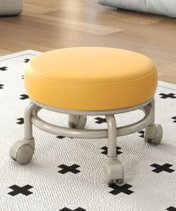 DubaiGallery Low Stool with Wheels Heavy-Duty Round Low Stool 360-Degree Rotation Universal Wheels Low Rolling Stool for Home,Low Roller Stools,Rolling Stool Seats with Mute Wheels