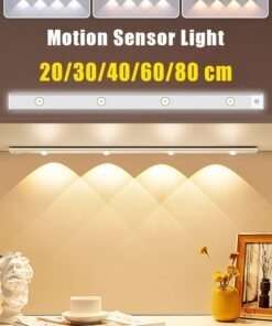 MITOYO Motion Sensor Light - Aluminum Alloy LED Light - Cordless Under Cabinet Light - White, Warm, Natural Light - Human Body Sensor - Magnetic Installation - Rechargeable Night Light for Kitchen, Staircase, Bedroom, Drawer