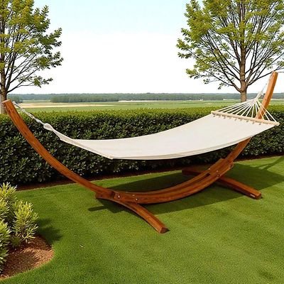 Premium Wooden Hammock with Solid Wooden Stand – Perfect for Outdoor Relaxation - Image 4