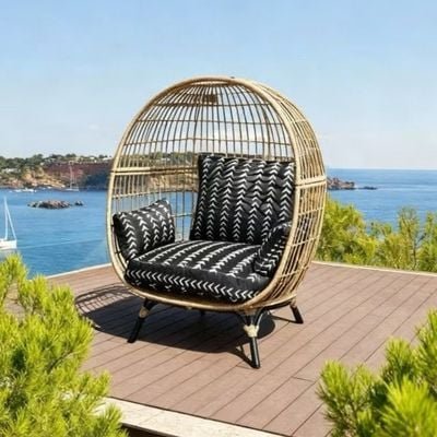 King Wicker Oversized Egg Basket Chair for Living Room , Balcony , Patio , Garden - Image 4