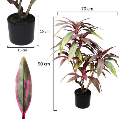 Artificial Cordyline Fruticosa Plant 90 Cm - Image 4