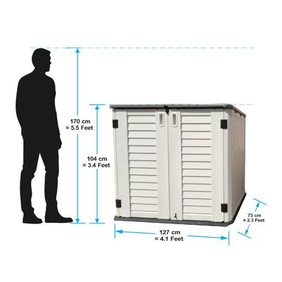 Camel Tough Outdoor Storage Cabinet with shelf, Heavy Duty, 964 Litres,Horizontal Shed-HTCCT-634 - Image 4