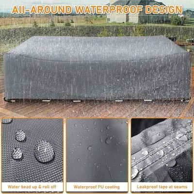 Protection Cover for Baily 5-Seater Outdoor Sofa - L300 x W180 x H75cm - Grey - Image 4
