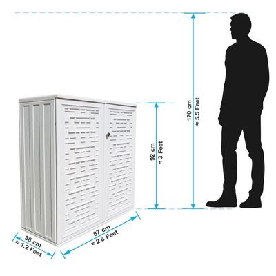 CamelTough Heavy Duty 233 Litre HDPE Storage Cabinet 87L x 38W x 92H cm with Door and 2 Shelves 1-Year Warranty, HTC-CT-637 - Image 4