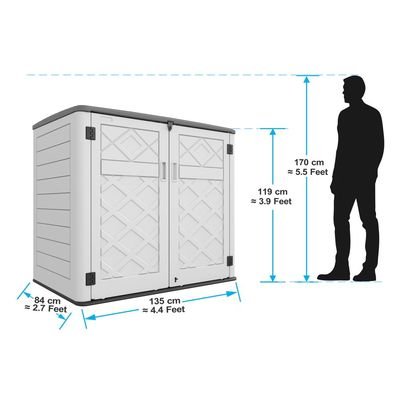 CamelTough Outdoor Garden Storage Cabinet, 135L x 84W x 119H cm 1-Year Warranty, HTC-CT-636 - Image 4