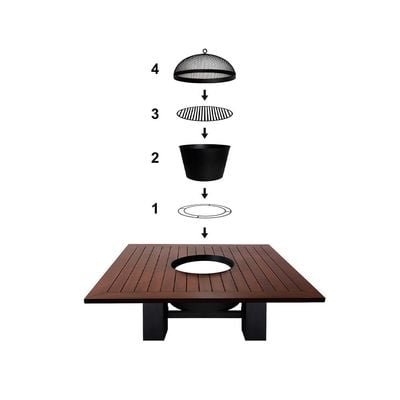 Square Fire Pit Table Color Dark Mahogany & Black - Image 5
