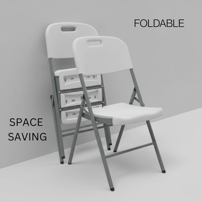 Heavy Duty Folding Chair (White) – 54×46×86 cm - Image 4