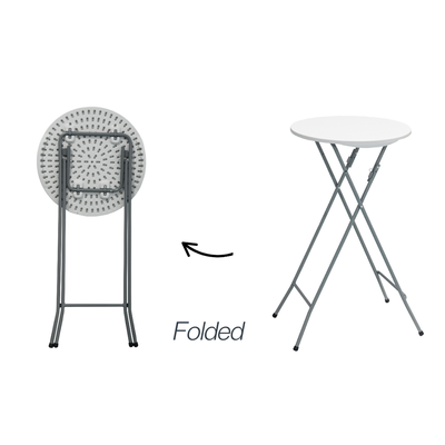 60CM Round Cocktail Table (White) – Ø60×110 cm - Image 3