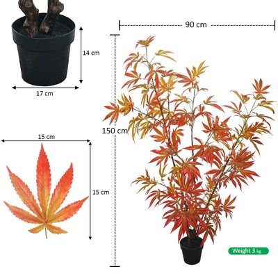 Artificial Maple Leaves Plant 1.5 Meters High - Image 4
