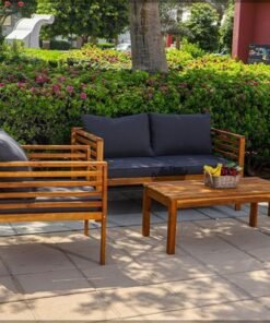 Acacia Wood Sofa Set with Table