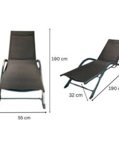 Sun lounger- V shape/770527Model-196×60×88CM-Aluminum - Image 4