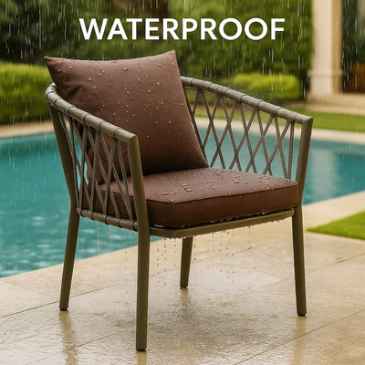 Suzx Modern Stylish Outdoor Lounge Armchair Weather-Resistant Patio Sofa Chair for Balcony, Garden, and Backyard - Image 3