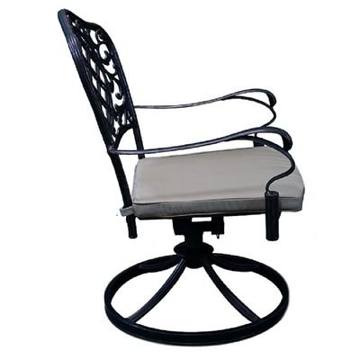 Schondor-Outdoor chair- ATHENS-Swivel Chair-72x64x95-Black frame-beige cushion - Image 4