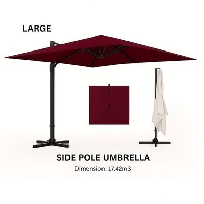 Aluminum Parasol with water base-225×41×136-Red wine -1 year Warranty - Image 4