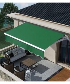 Alternative view of Outdoor Sun Shade Door Canopy Shelter Foldable Awning with Manual Crank Handle